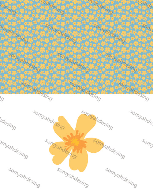 Bright yellow flower - modern digital design ready for print and digital use